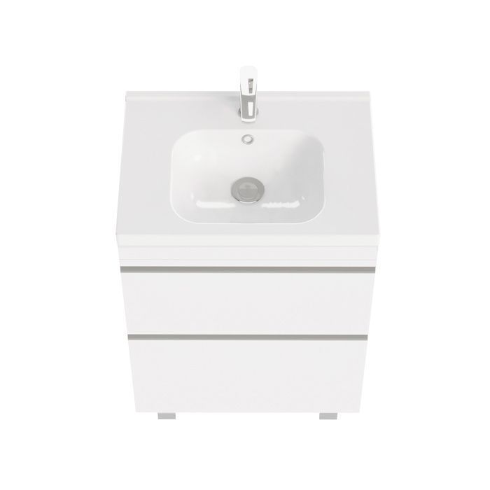 Тумба напольная Laparet Venus 60 под умывальник Creavit Ideal 60, ультра белый глянец - фото2