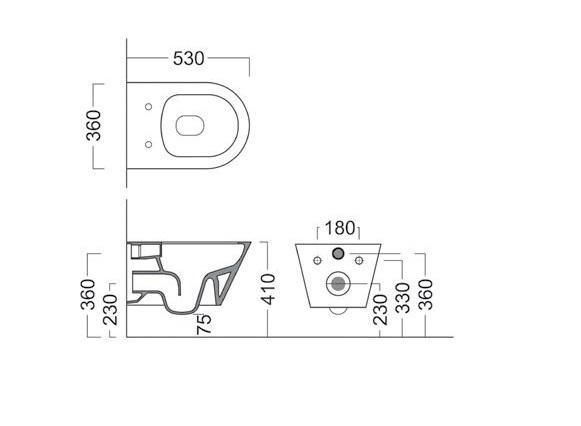 Унитаз подвесной Kerama Marazzi PLAZA Modern NEW, безободковый с крепежом - фото2
