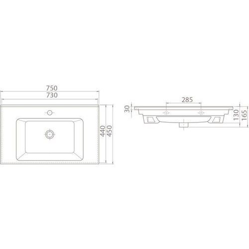 Умывальник CeraStyle Arte 75 белый - фото2