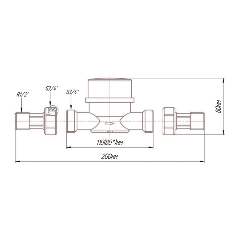 Счетчик воды Норма СВКМ-15 У (110мм, с КМЧ и обрат. клапан.) фото-4 Счетчик воды Норма СВКМ-15 У (110мм, с КМЧ и обрат. клапан.) фото-4
