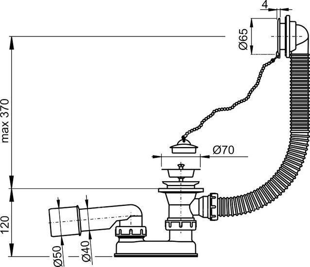 Сифон для ванны Alcaplast, A501-BL-01 - фото2