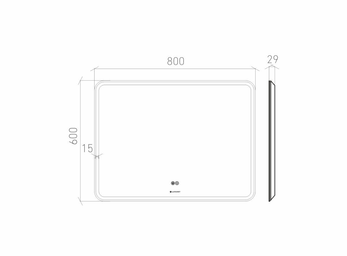 Зеркало Laparet Optimum 80х60 с LED подсветкой фото-3 Зеркало Laparet Optimum 80х60 с LED подсветкой фото-3