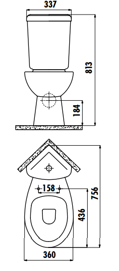 Унитаз напольный угловой Creavit Sedef P-trap белый (без бачка) - фото2
