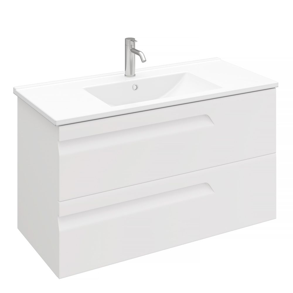 Тумба подвесная Laparet Atlas 100 под умывальник Creavit Su 100, белый матовый - фото1 Тумба подвесная Laparet Atlas 100 под умывальник Creavit Su 100, белый матовый - фото1