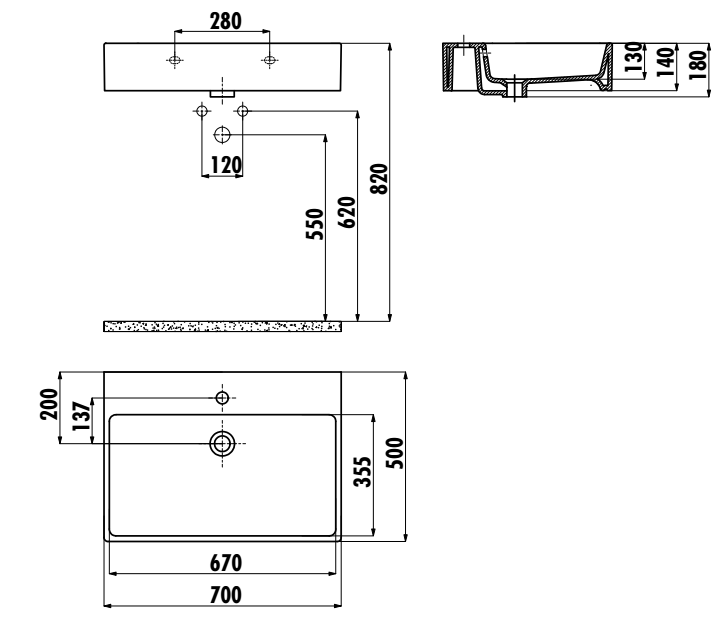 Умывальник Creavit Next 50х70 на столешницу/подвесной - фото2 Умывальник Creavit Next 50х70 на столешницу/подвесной - фото2