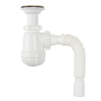 S1010 Сифон для умывальника 1¼х40 с гофротрубой 40х50 - фото1