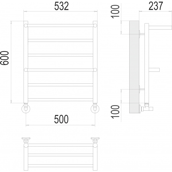 Полотенцесушитель Terminus «Анкона» П6 500х600 фото-3
