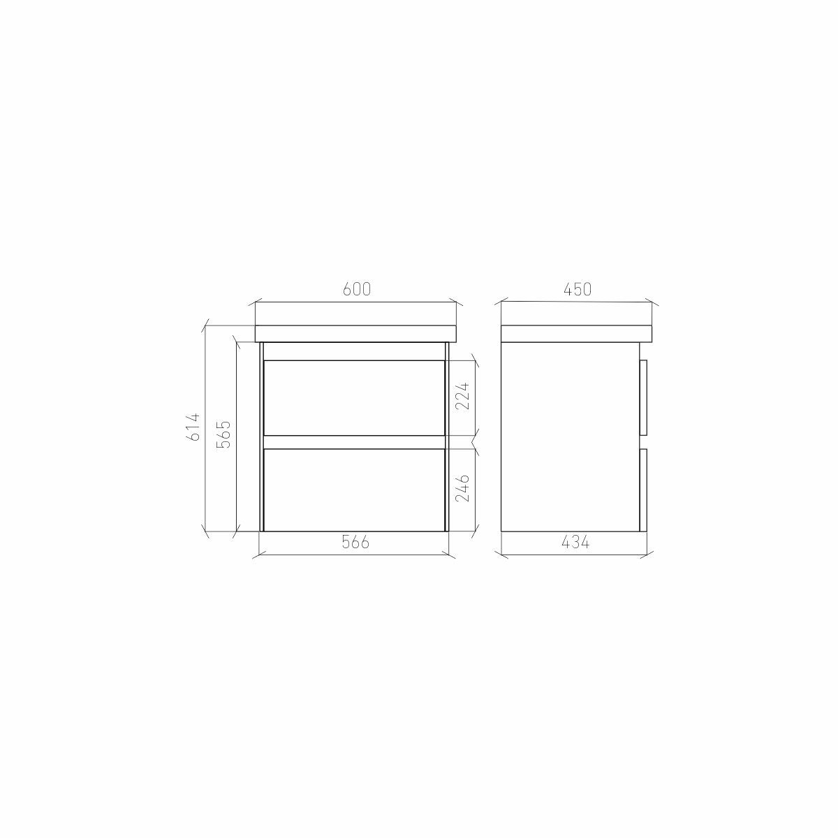 Тумба подвесная Laparet NORMA 60 под умывальник Creavit SU 60, белый шелк матовый фото-9