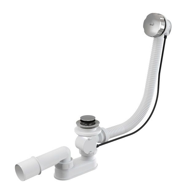 Сифон для ванны Alcaplast автомат металл, A55K-80-BL-01 - фото1