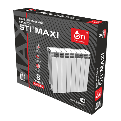 Биметаллический радиатор STI MAXI 500/100 8 сек. фото-3