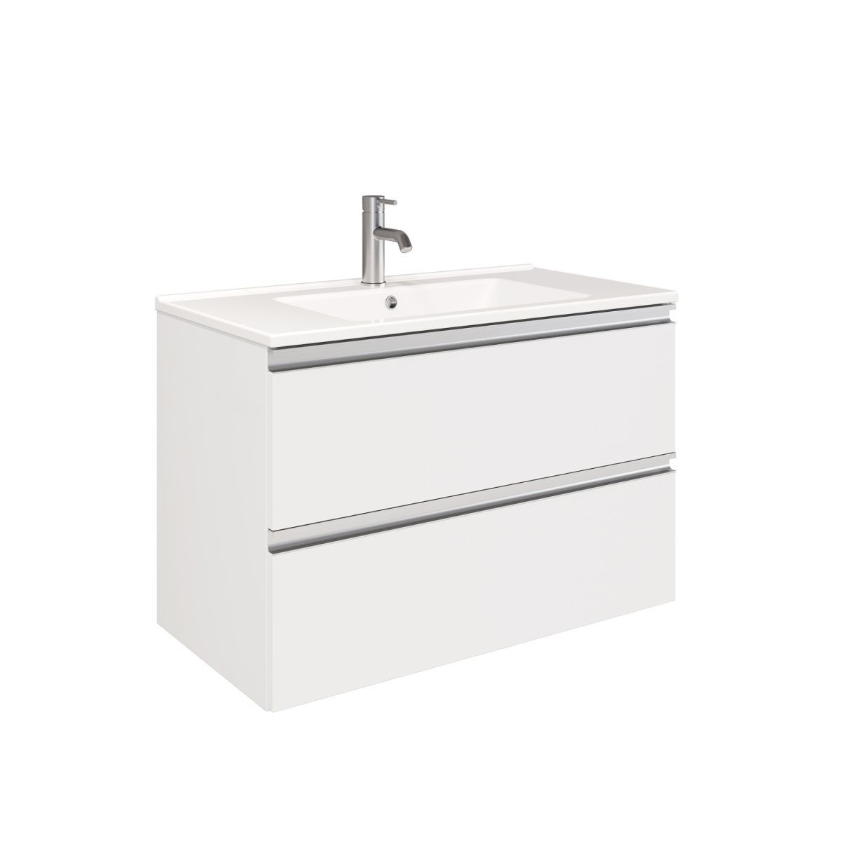 Тумба подвесная Laparet Felis 85 под умывальник CeraStyle Arte 85, белый шёлк - фото1