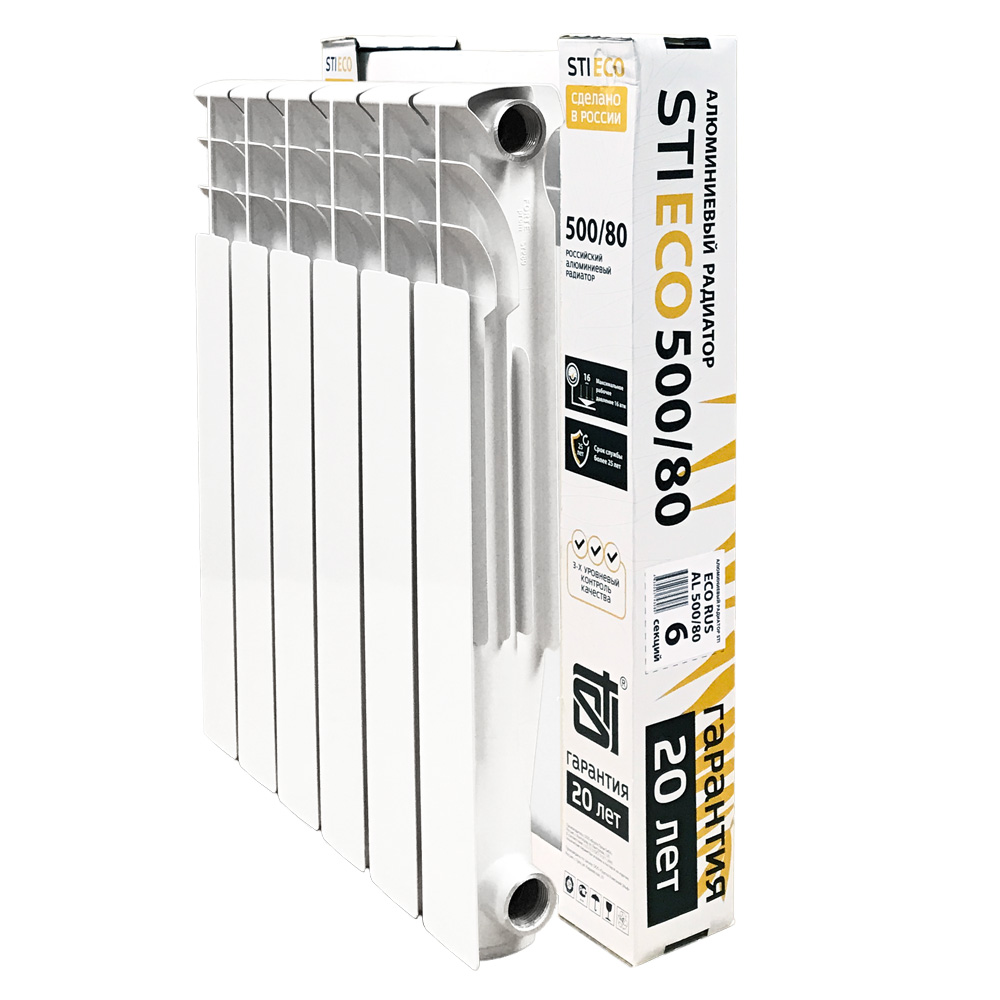 Алюминиевый радиатор STI ECO RUS AL 500/80 6 сек. - фото1 Алюминиевый радиатор STI ECO RUS AL 500/80 6 сек. - фото1