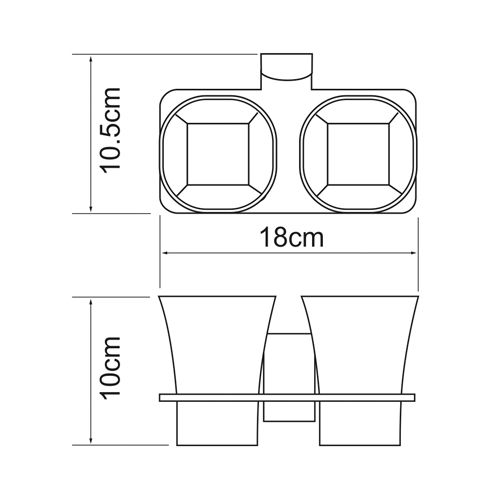 Стакан для зубных щеток двойной WasserKraft Exter K-5228D - фото