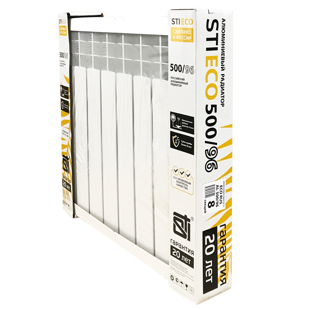 Алюминиевый радиатор STI ECO RUS AL 500/96 8 сек. - фото2 Алюминиевый радиатор STI ECO RUS AL 500/96 8 сек. - фото2