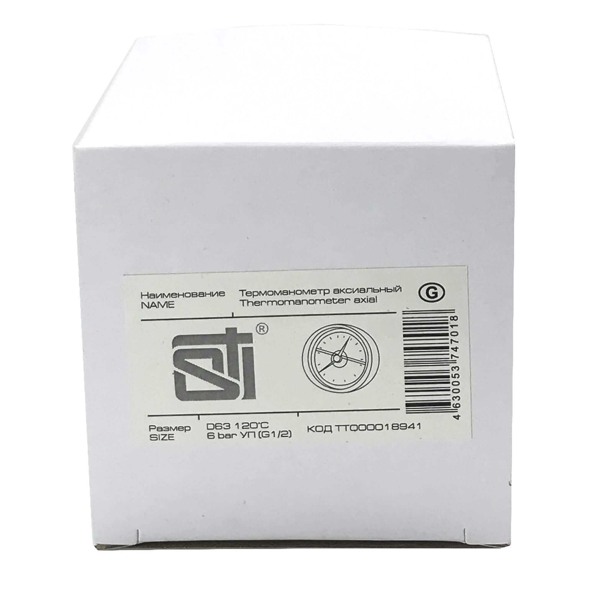 Термоманометр аксиальный STI ∅63 120°C 6 bar УП (G½) фото-4 Термоманометр аксиальный STI ∅63 120°C 6 bar УП (G½) фото-4