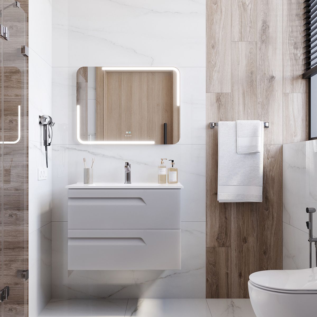 Зеркало Laparet Atlas 60х80 с LED подсветкой фото-3