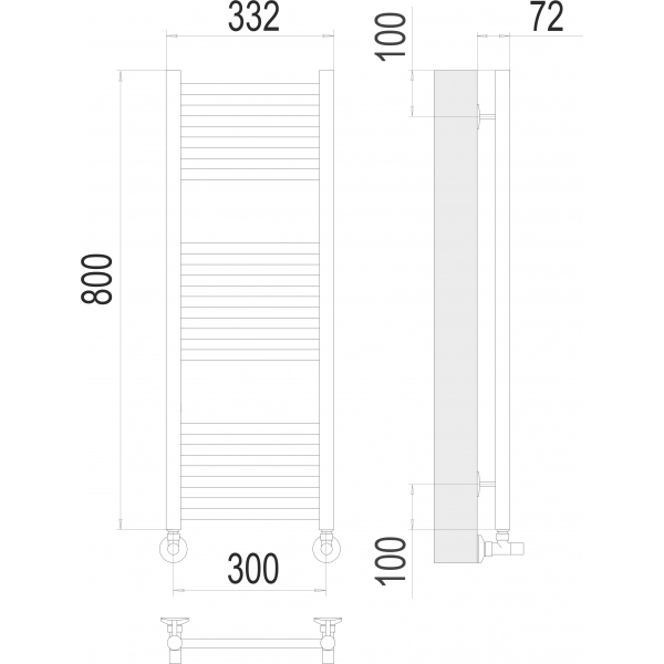 Полотенцесушитель Terminus «Аврора» П16 300х800, Белый - фото3