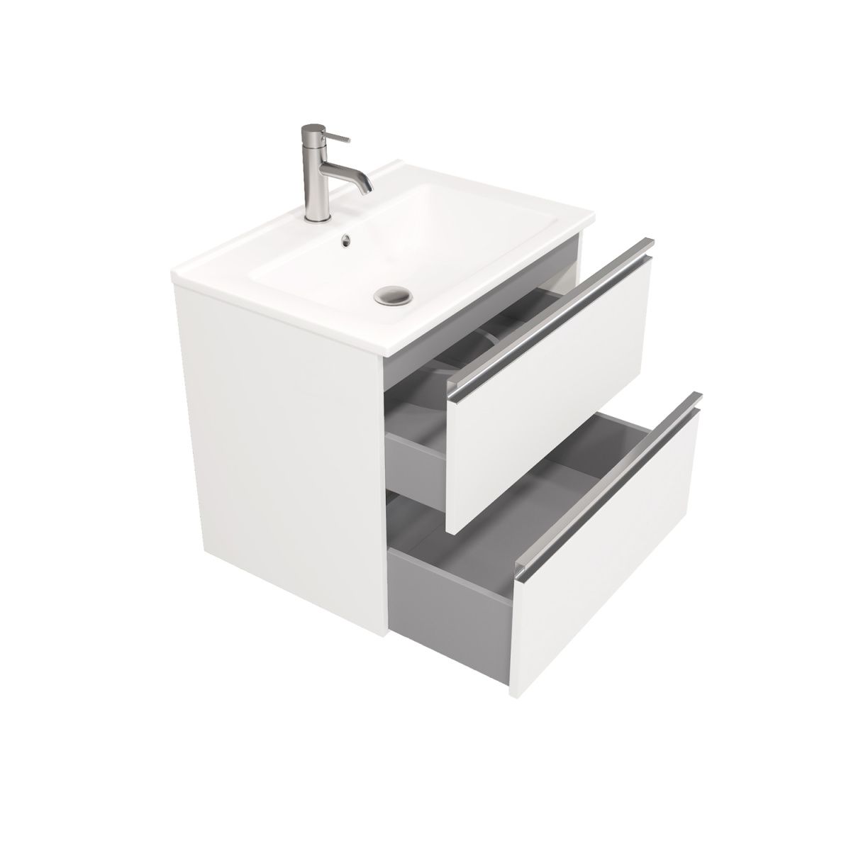 Тумба подвесная Laparet Felis 65 под умывальник CeraStyle Arte 65, белый шёлк фото-3