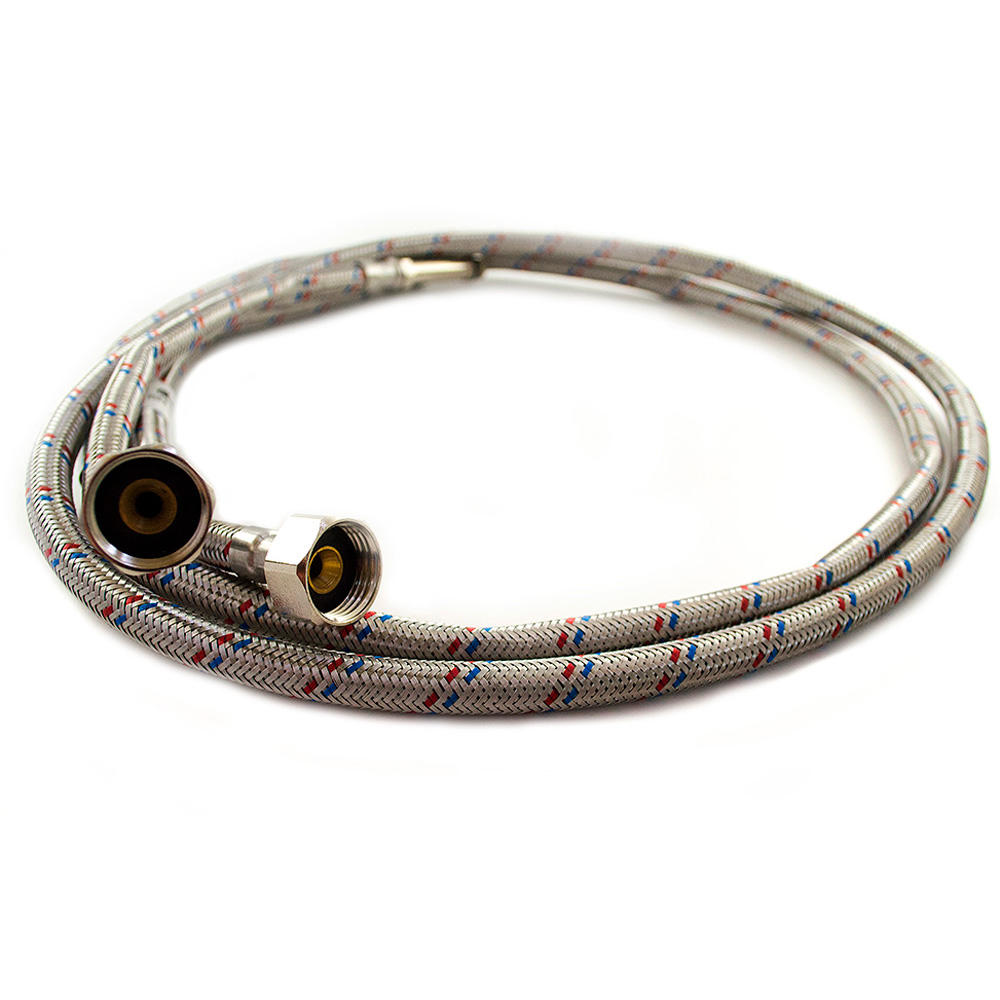 Гибкая подводка для смесителя (нерж. сталь) 1/2хМ10 1,0м пара фото-3