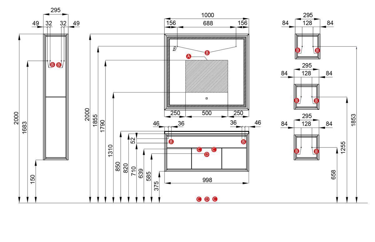 Зеркало Акватон Уэльс 100 фото-3