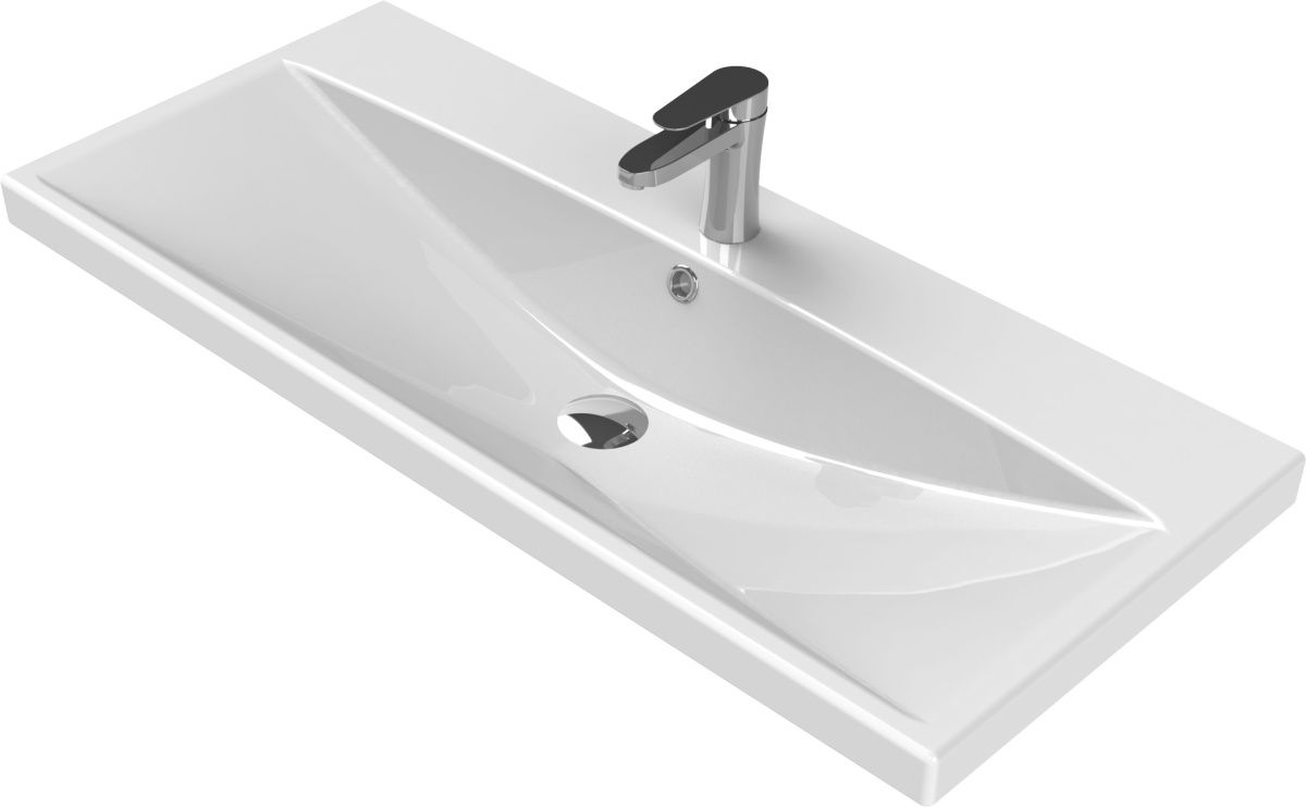 Умывальник CeraStyle Elite 120х45 мебельный/подвесной без крепления, белый - фото1