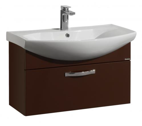 Тумба подвесная Акватон Ария 80 под умывальник Santek Smile 80, тёмно-коричневый - фото1