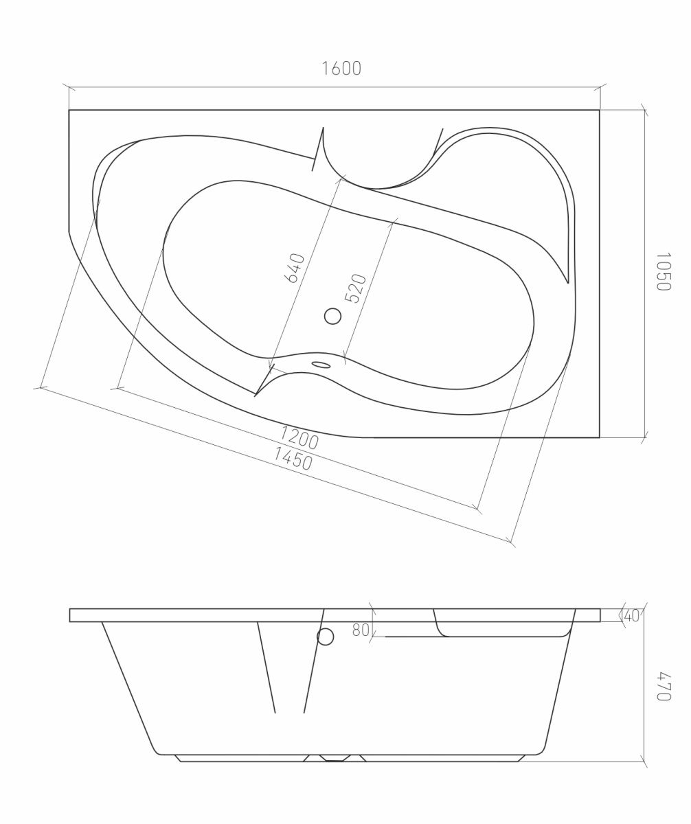 Ванна акриловая Bonito Home Arizona Super правая 160х105 с ножками + панель для ванны - фото2