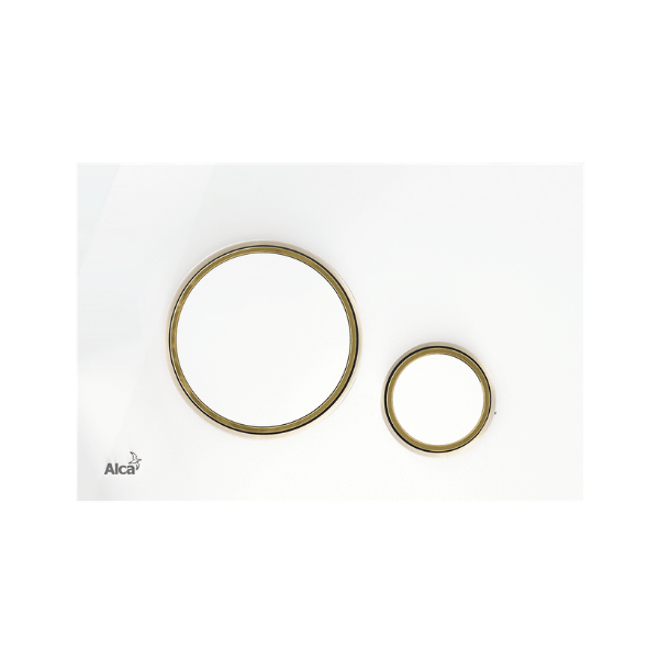 Кнопка смыва Alcaplast белая/золотая M775 - фото1