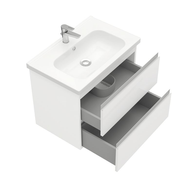 Тумба подвесная Laparet Electra 70 под умывальник Creavit Ideal 70, ультра белый глянец фото-3 Тумба подвесная Laparet Electra 70 под умывальник Creavit Ideal 70, ультра белый глянец фото-3