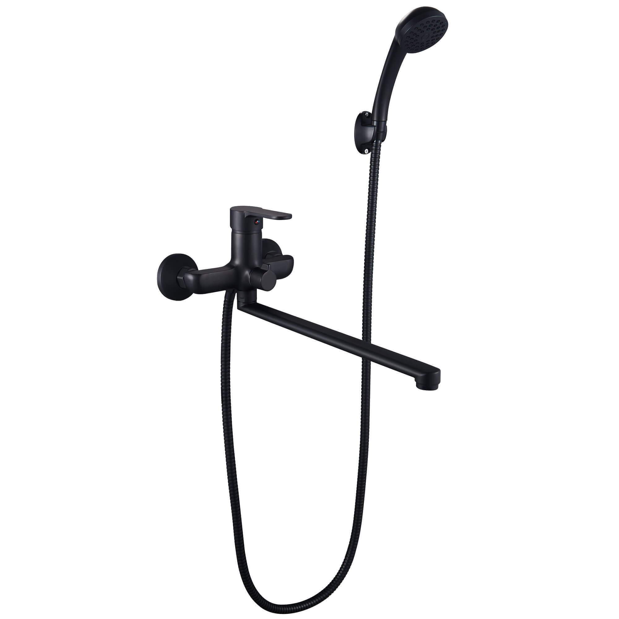 Смеситель для ванны Ligeya L9002B с душем одноручный с длинным изливом черный фото-4 Смеситель для ванны Ligeya L9002B с душем одноручный с длинным изливом черный фото-4