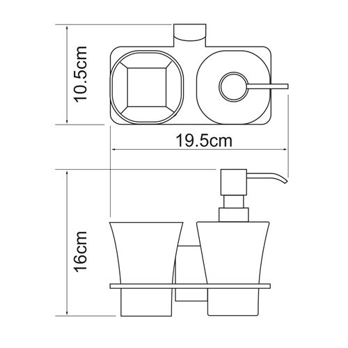 Держатель стакана и дозатора WasserKraft Leine K-5089 - фото