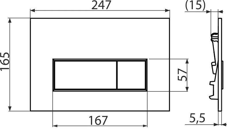 Кнопка смыва Alcaplast для инсталляции черная M578 - фото2