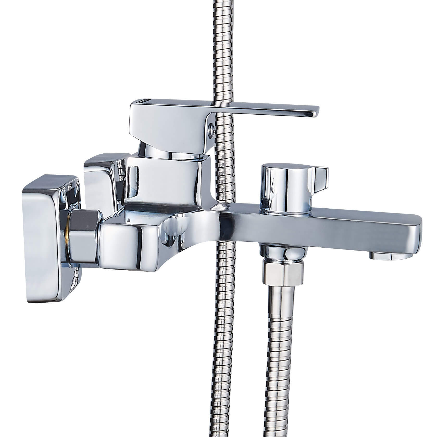 Смеситель для ванны Ligeya L3011 с душем одноручный с коротким изливом - фото2