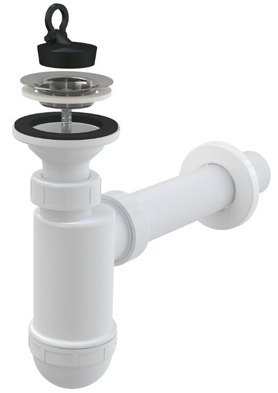Сифон для умывальника Alcaplast с гибким соединением, A41+A770-BL-01 - фото1