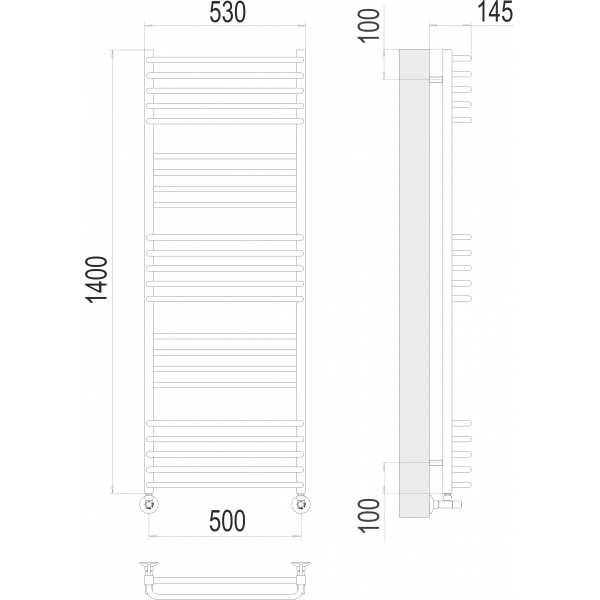 Полотенцесушитель Terminus «Соренто» П23 500х1400 - фото2