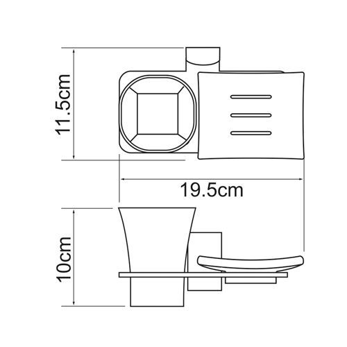 Держатель стакана и мыльницы WasserKraft Leine K-5026 - фото