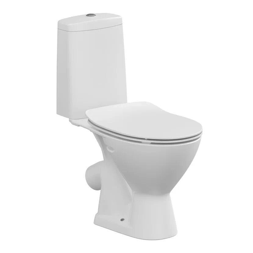 Унитаз-компакт Cersanit FLAVIS 031 3/6л. (косой вып, дюр. сид. slim, lifting, easy-off, ниж. под.) белый, 1с - фото1