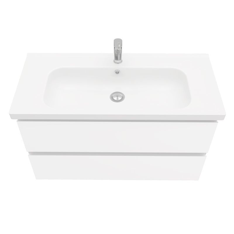 Тумба подвесная Laparet Electra 100 под умывальник Creavit Ideal 100, ультра белый глянец - фото2 Тумба подвесная Laparet Electra 100 под умывальник Creavit Ideal 100, ультра белый глянец - фото2