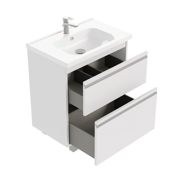 Тумба напольная Laparet Venus 70 под умывальник Creavit Ideal 70, ультра белый глянец фото-3