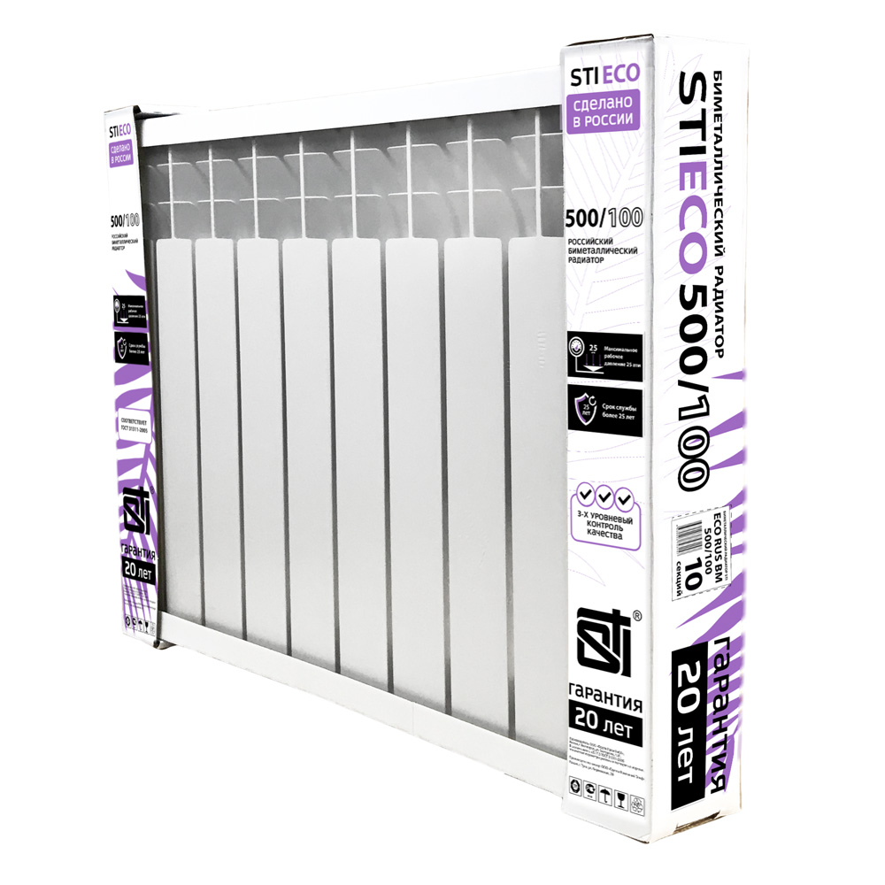 Биметаллический радиатор STI ECO RUS BM 500/100 10 сек. - фото2 Биметаллический радиатор STI ECO RUS BM 500/100 10 сек. - фото2