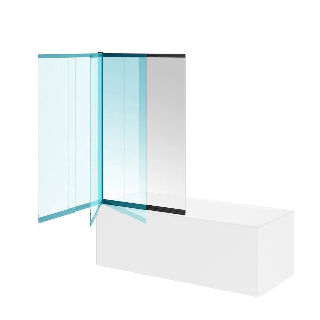 Шторка на ванну Kerama Marazzi VETRO, раздвижная, покрытие Easy clean, черный матовый фото-3 Шторка на ванну Kerama Marazzi VETRO, раздвижная, покрытие Easy clean, черный матовый фото-3