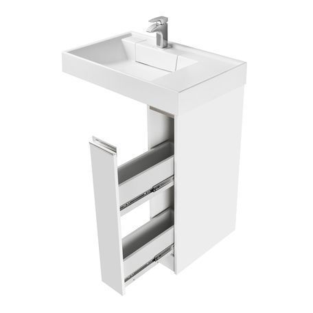Тумба напольная Акватон Лондри 20 белая под стиральную машину, умывальник Лондри фото-2