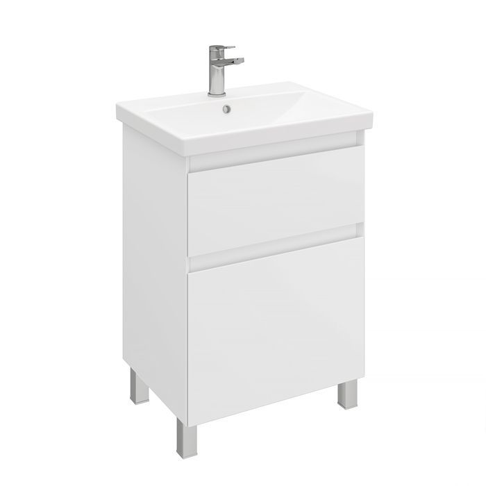 Тумба напольная Laparet Vitrum 60 под умывальник CeraStyle Elite 60, белый матовый - фото1 Тумба напольная Laparet Vitrum 60 под умывальник CeraStyle Elite 60, белый матовый - фото1