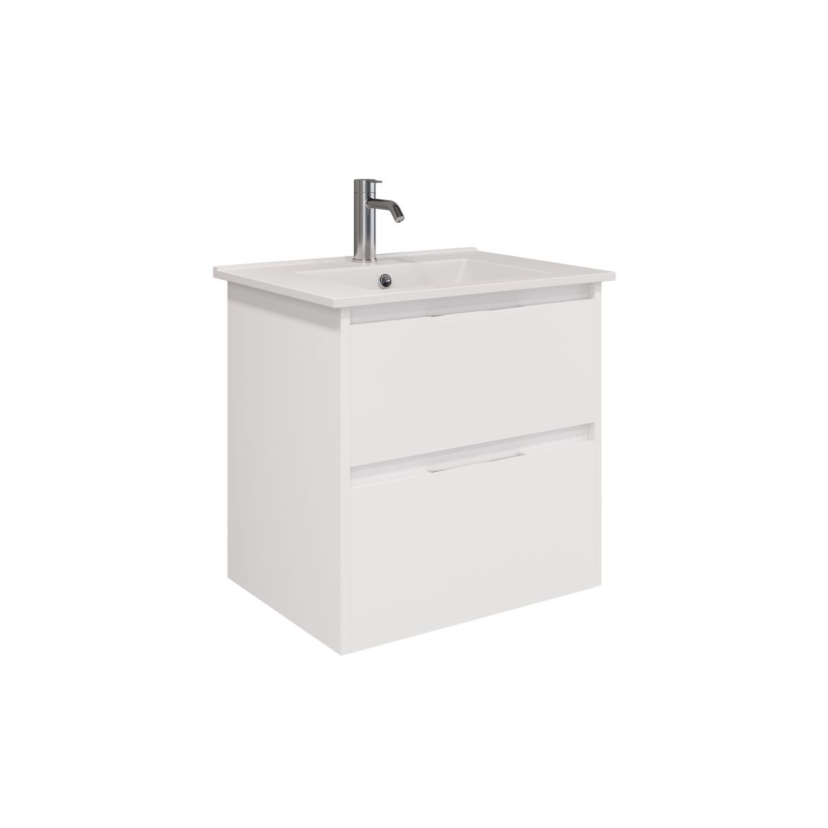 Тумба подвесная Laparet NORMA 60 под умывальник Creavit SU 60, белый шелк матовый - фото1