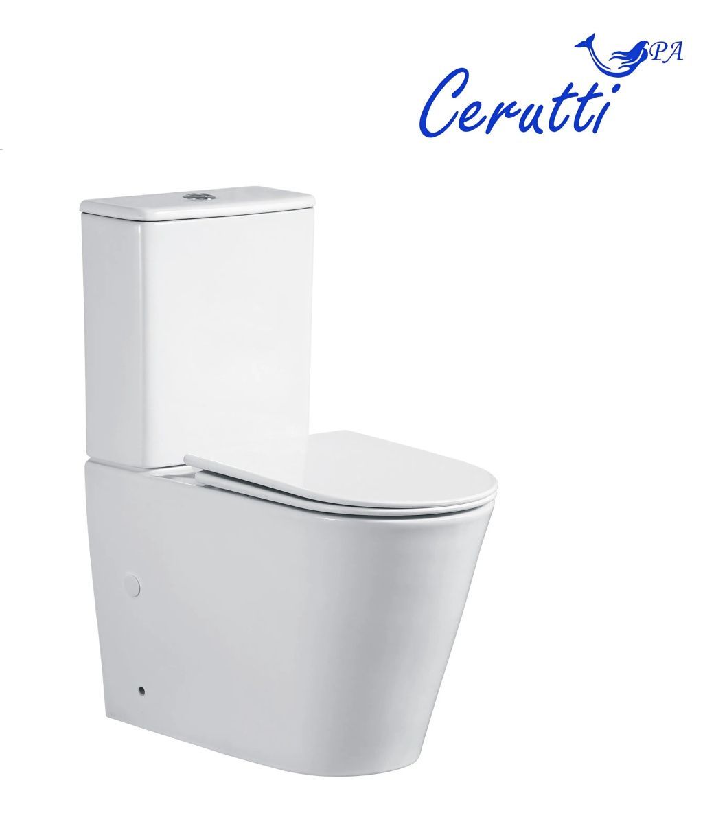 Унитаз напольный CeruttiSPA PIERA Tornado безободковый с крышкой duroplast, soft-close, белый - фото1