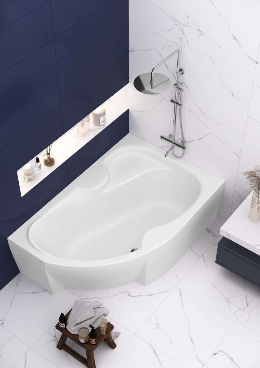 Ванна акриловая Bonito Home Arizona Super левая 160х105 с ножками + панель для ванны фото-3